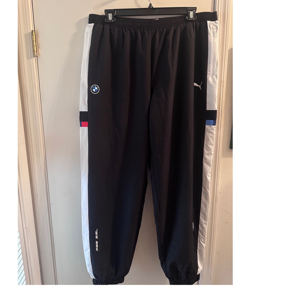 Puma BMW M Motorsport Street Woven Pants Mens XXL Black Track Joggers 595465 01
